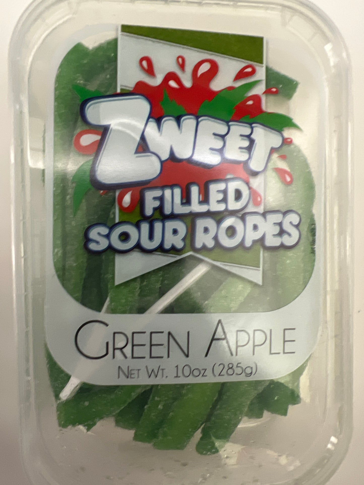 Zweet sour filled ropes green apple