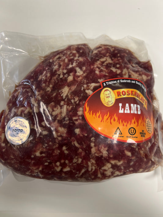 Rosenblatt ground lamb. $10.49/lb Price adjusted at fulfillment. Approx 2.5lbs per tray