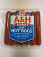 A and H beef hotdogs reduced fat and sodium gluten free