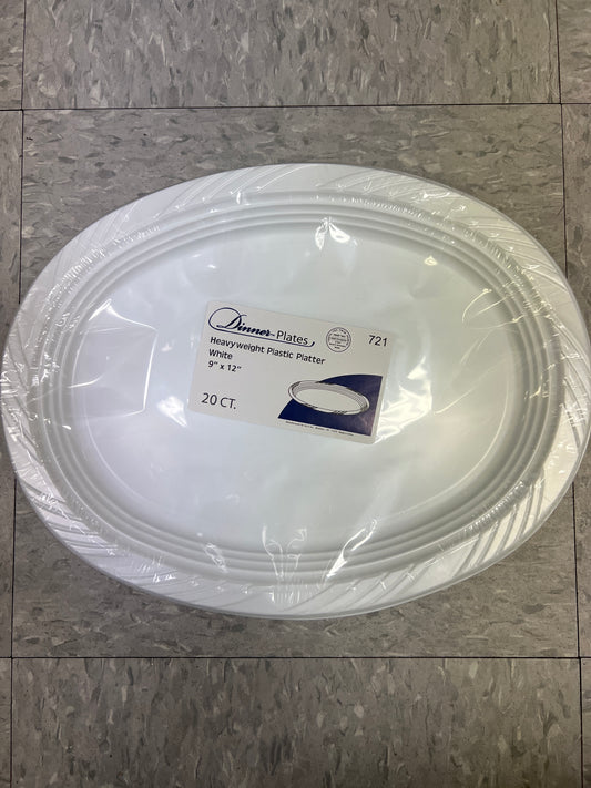 Simcha collection 721 heavy weight plastic platter 9 x 12 20ct