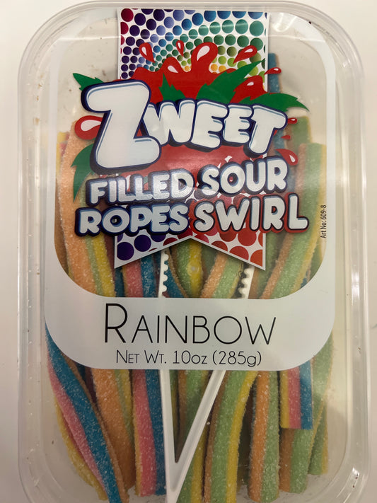 Zweet sour filled ropes swirl  rainbow