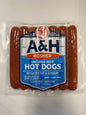 A and H uncured beef hotdogs reduced fat and sodium gluten free