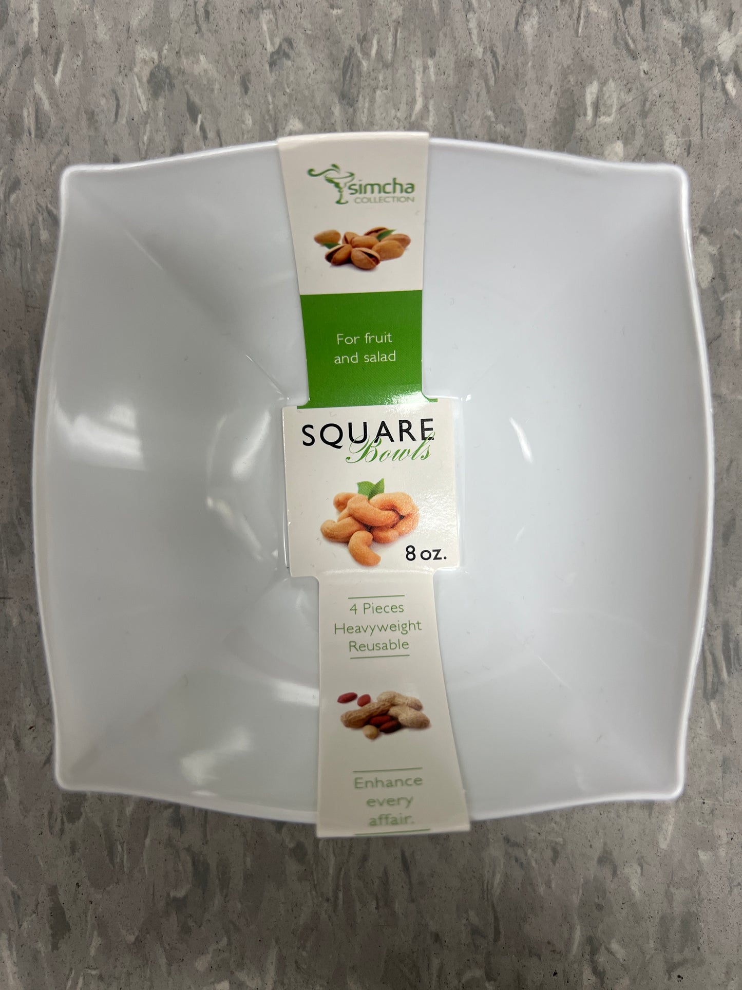 Simcha collection 882 8oz square bowl 4 pack