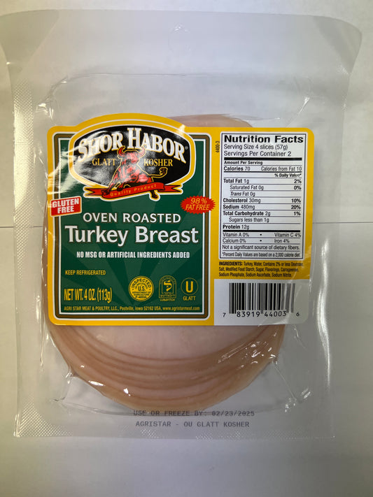 Shor habor gluten free oven roasted Turkey breast sliced