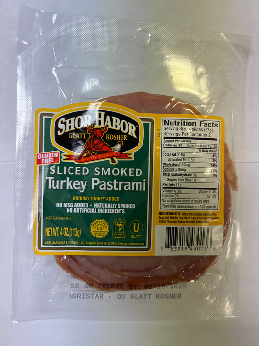 Shor habor gluten free sliced smoked turkey pastrami