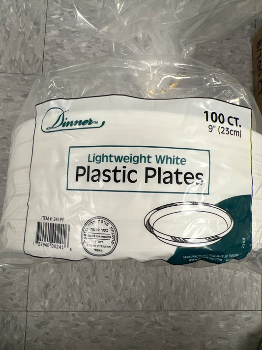 Simcha collection 241pp lightweight  Plastic plates 9” 100 ct