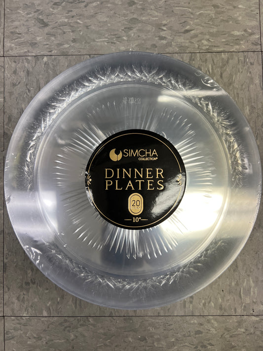 Simcha collection 360 clear dinner plate 10” 20ct